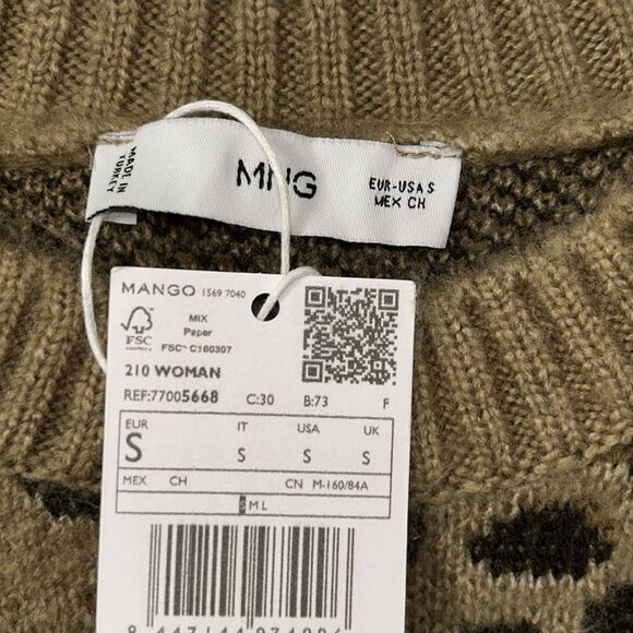 Mango Leopard Print Crew Neck Oversized Sweater(Size Small) - Picture 6 of 7